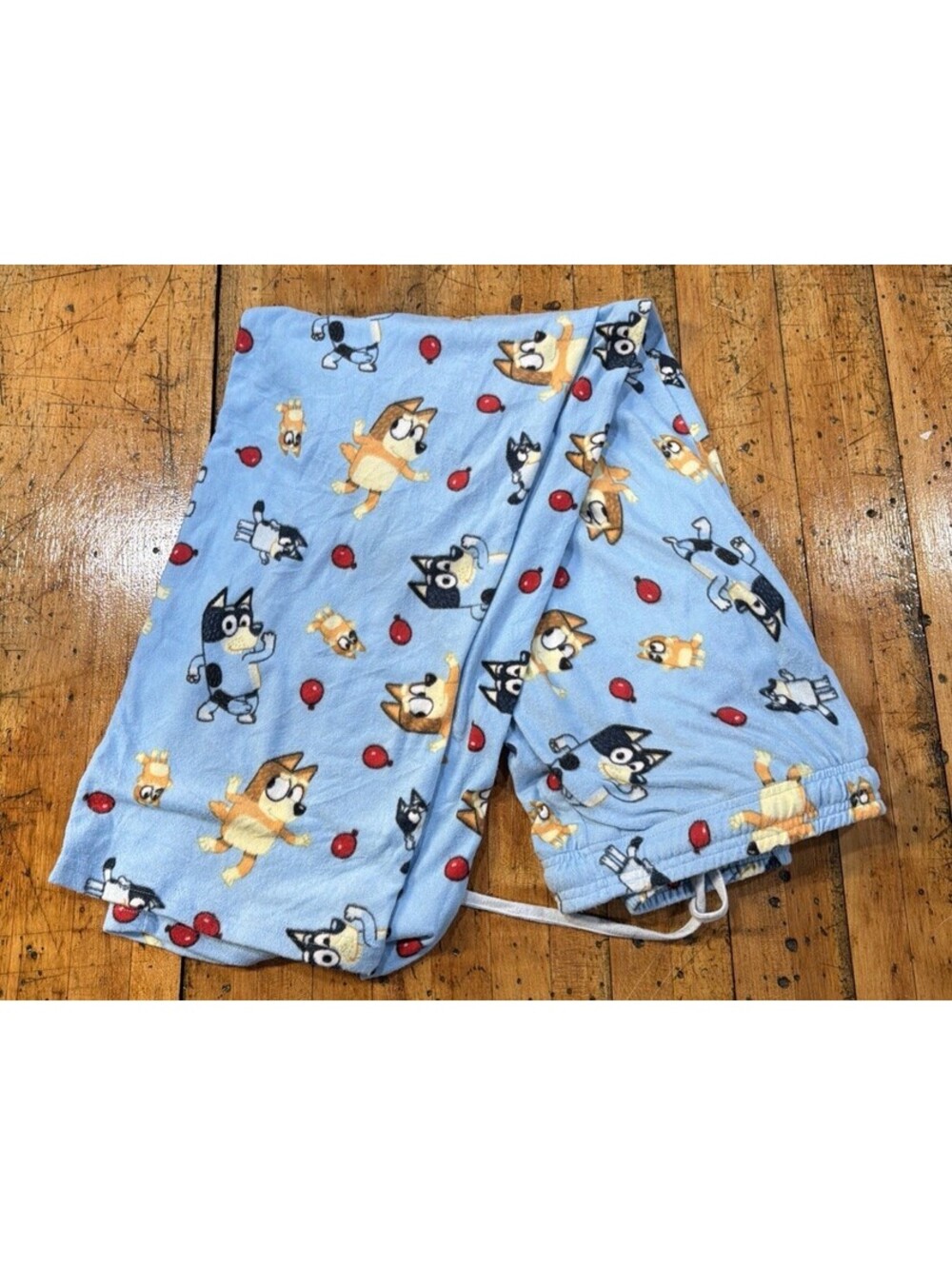 Disney Bluey Unisex Sz XL  Velour Knit ￼Pajama Pants Bingo Dog Balloon Print
